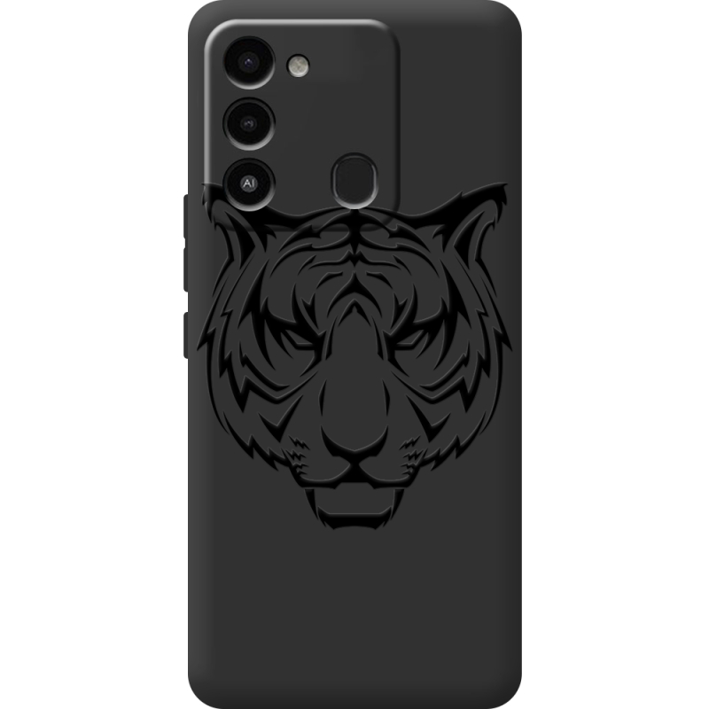 Черный чехол BoxFace Tecno Spark 8C Tiger