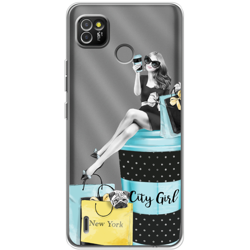 Прозрачный чехол BoxFace Tecno POP 4 LTE City Girl