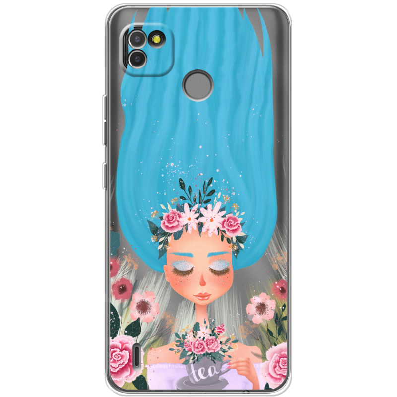 Прозрачный чехол BoxFace Tecno POP 4 LTE Blue Hair