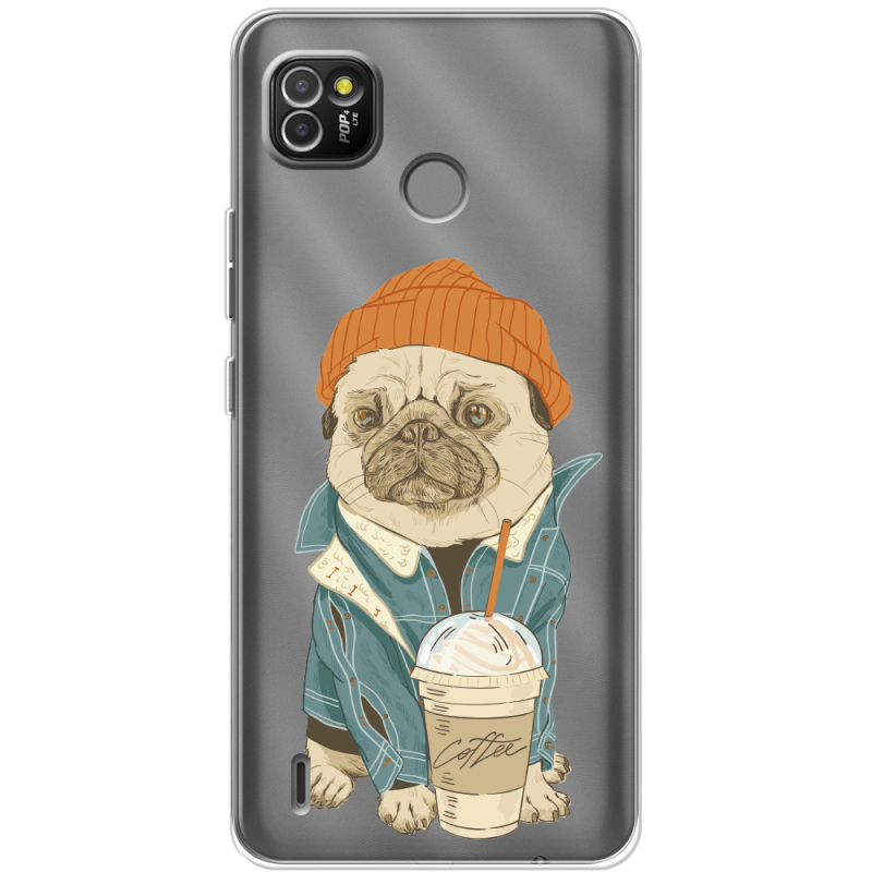 Прозрачный чехол BoxFace Tecno POP 4 LTE Dog Coffeeman