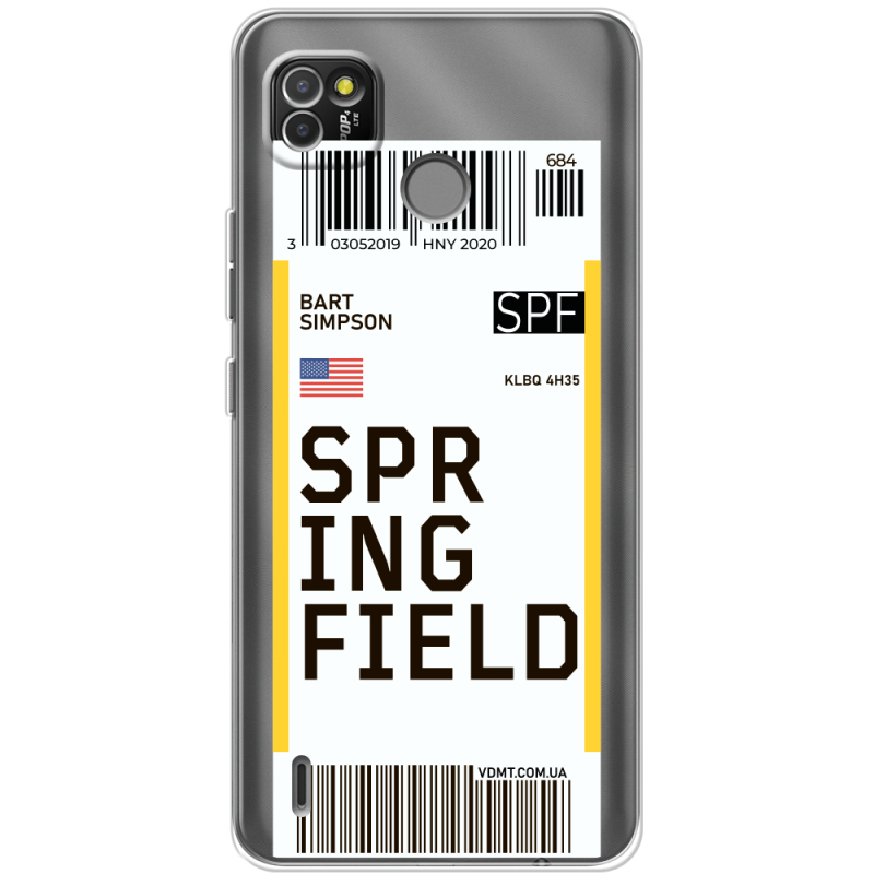 Прозрачный чехол BoxFace Tecno POP 4 LTE Ticket Springfield