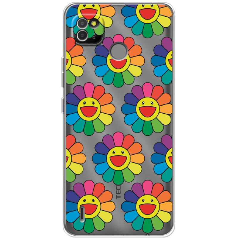 Прозрачный чехол BoxFace Tecno POP 4 LTE Hippie Flowers