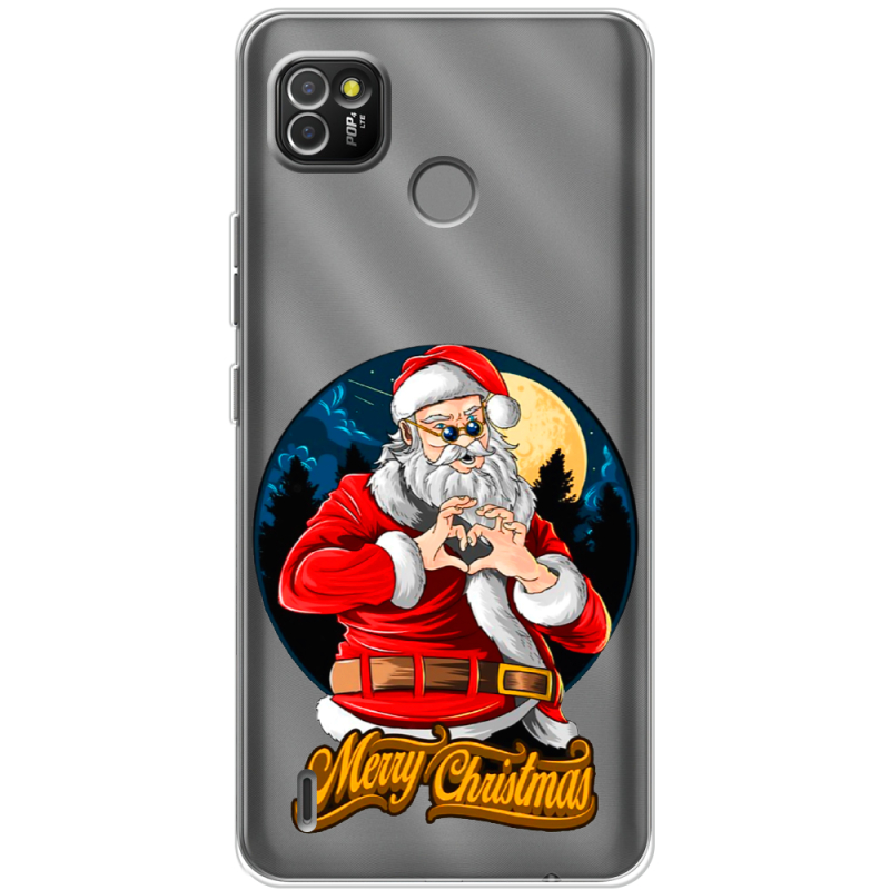 Прозрачный чехол BoxFace Tecno POP 4 LTE Cool Santa