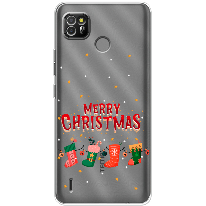 Прозрачный чехол BoxFace Tecno POP 4 LTE Merry Christmas