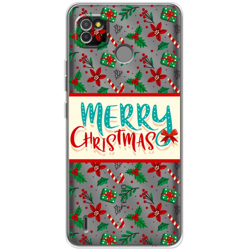 Прозрачный чехол BoxFace Tecno POP 4 LTE Vintage Christmas Pattern