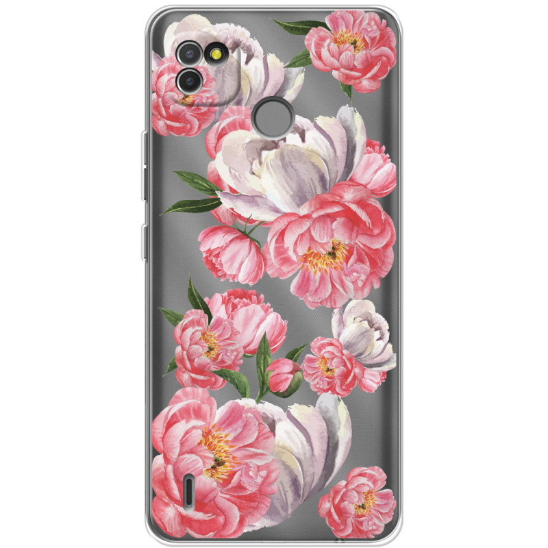 Прозрачный чехол BoxFace Tecno POP 4 LTE Peony Watercolor Style