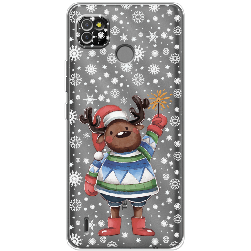 Прозрачный чехол BoxFace Tecno POP 4 LTE Christmas Deer with Snow