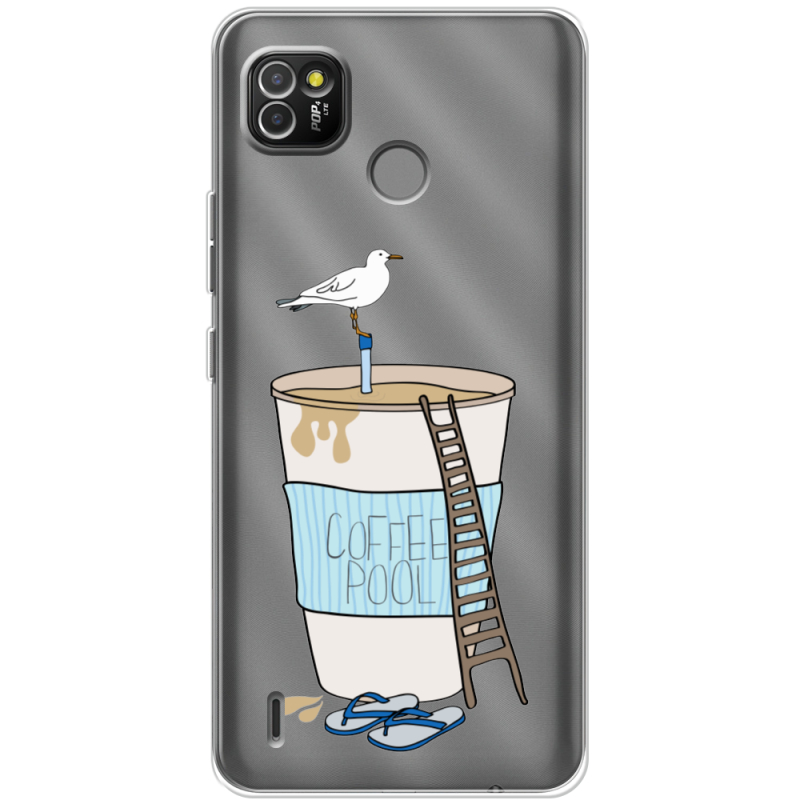 Прозрачный чехол BoxFace Tecno POP 4 LTE Segull in Cofee Pool