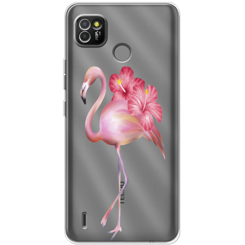 Прозрачный чехол BoxFace Tecno POP 4 LTE Floral Flamingo