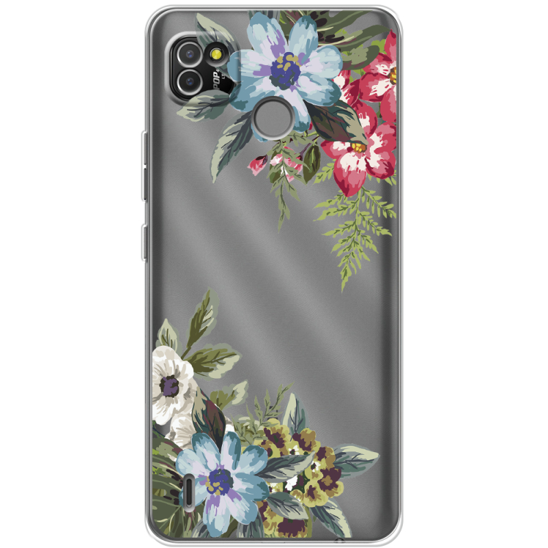 Прозрачный чехол BoxFace Tecno POP 4 LTE Floral