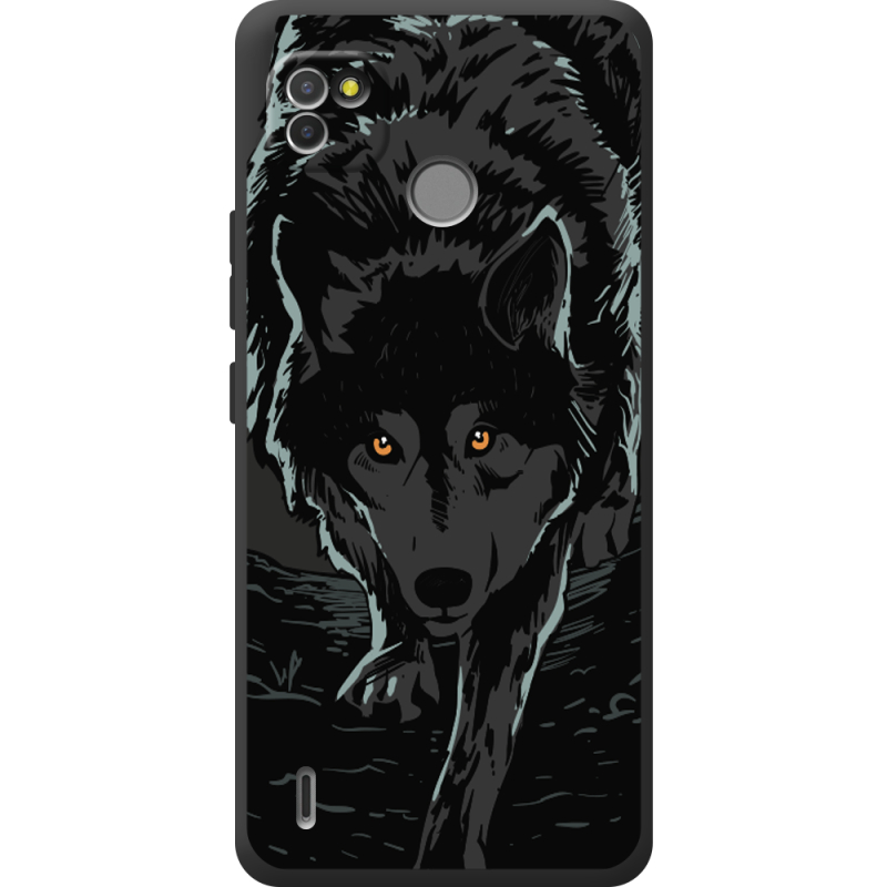 Черный чехол BoxFace Tecno POP 4 LTE Wolf