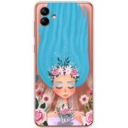 Прозрачный чехол BoxFace Samsung Galaxy A04e (A042) Blue Hair