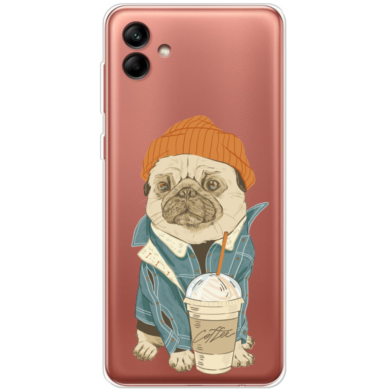 Прозрачный чехол BoxFace Samsung Galaxy A04e (A042) Dog Coffeeman