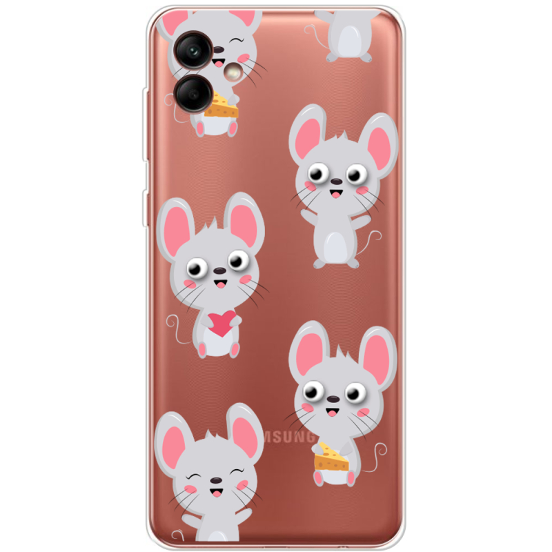 Прозрачный чехол BoxFace Samsung Galaxy A04e (A042) с 3D-глазками Mouse