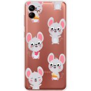 Прозрачный чехол BoxFace Samsung Galaxy A04e (A042) с 3D-глазками Mouse