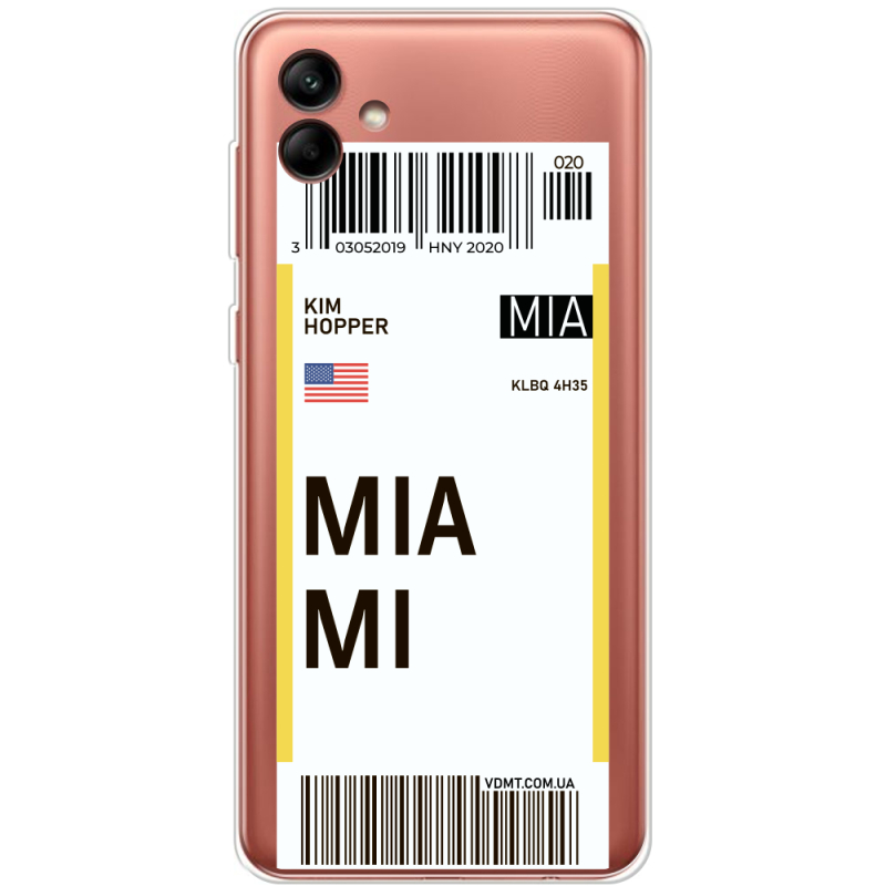 Прозрачный чехол BoxFace Samsung Galaxy A04e (A042) Ticket Miami