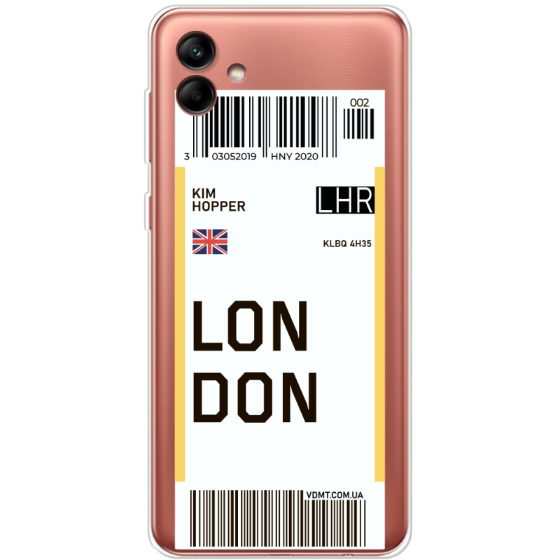 Прозрачный чехол BoxFace Samsung Galaxy A04e (A042) Ticket London