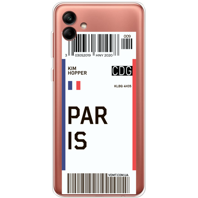 Прозрачный чехол BoxFace Samsung Galaxy A04e (A042) Ticket Paris