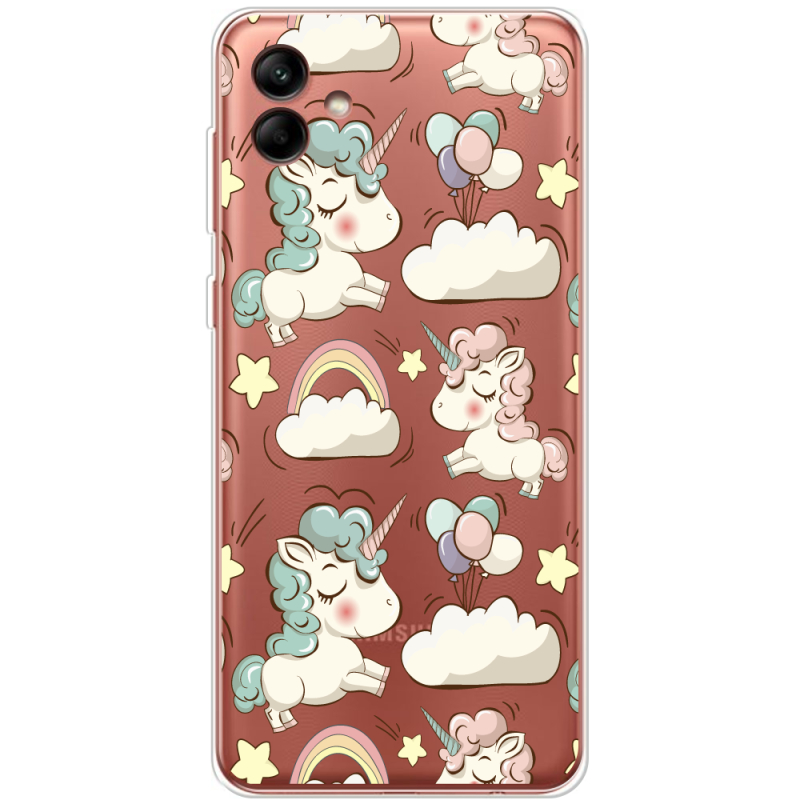 Прозрачный чехол BoxFace Samsung Galaxy A04e (A042) Unicorns