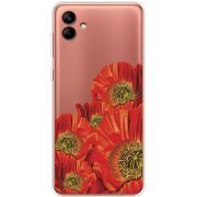 Прозрачный чехол BoxFace Samsung Galaxy A04e (A042) Red Poppies