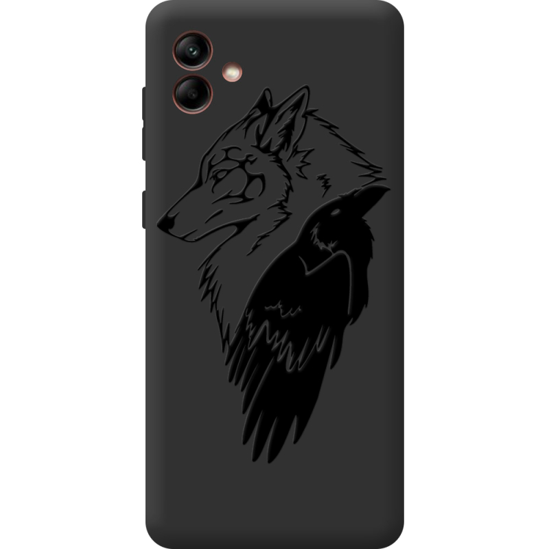 Черный чехол BoxFace Samsung Galaxy A04e (A042) Wolf and Raven