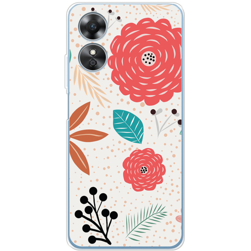 Чехол BoxFace OPPO A17 Line Flowers