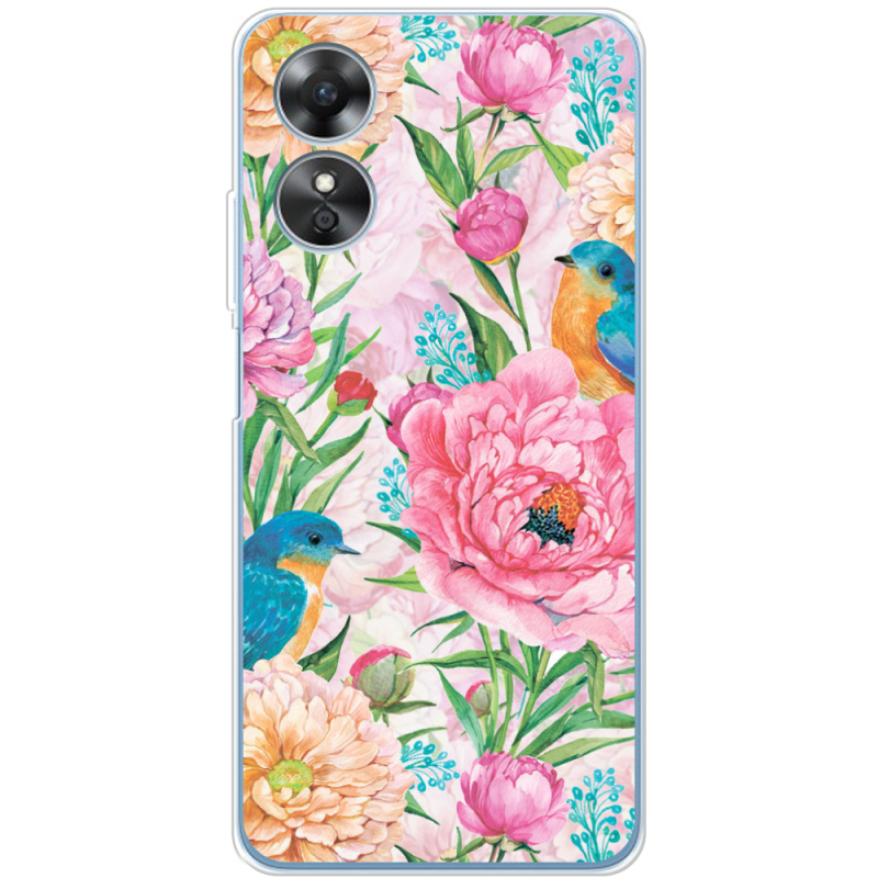 Чехол BoxFace OPPO A17 Birds in Flowers