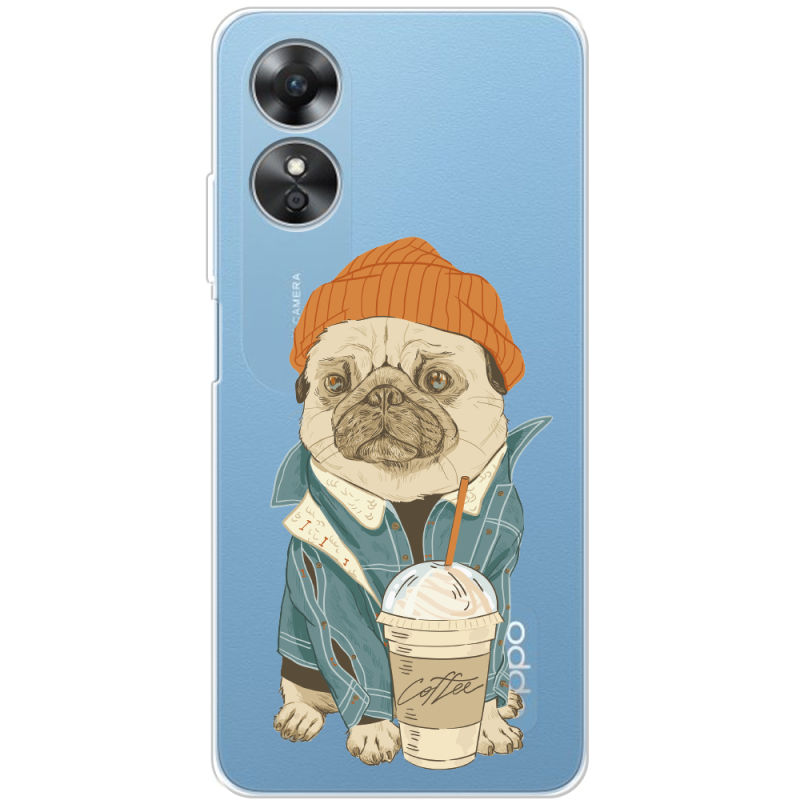 Прозрачный чехол BoxFace OPPO A17 Dog Coffeeman