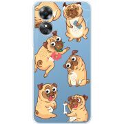 Прозрачный чехол BoxFace OPPO A17 с 3D-глазками Pug