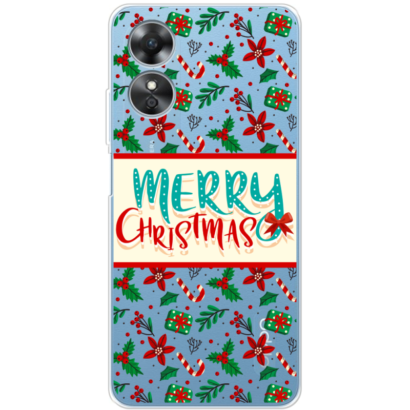 Прозрачный чехол BoxFace OPPO A17 Vintage Christmas Pattern