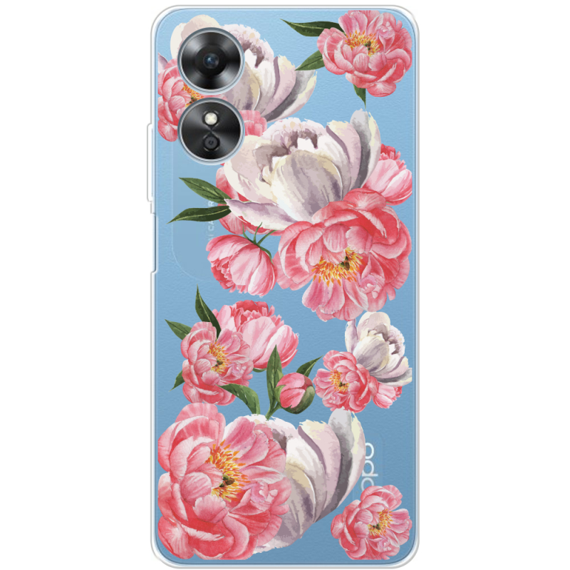 Прозрачный чехол BoxFace OPPO A17 Peony Watercolor Style