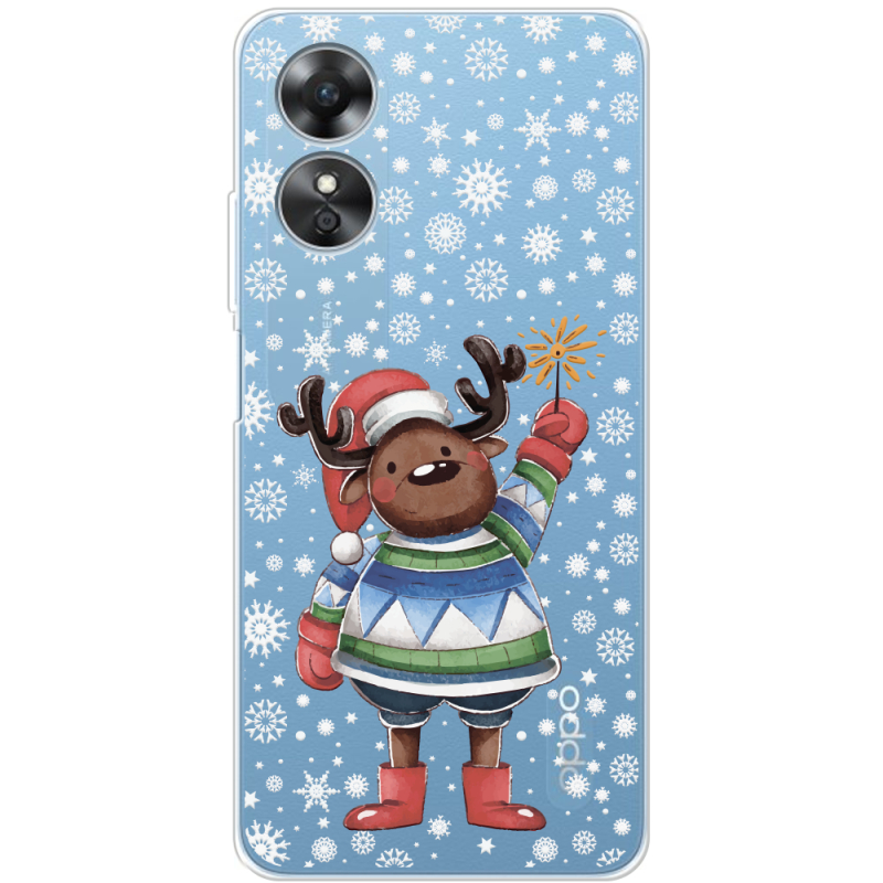 Прозрачный чехол BoxFace OPPO A17 Christmas Deer with Snow