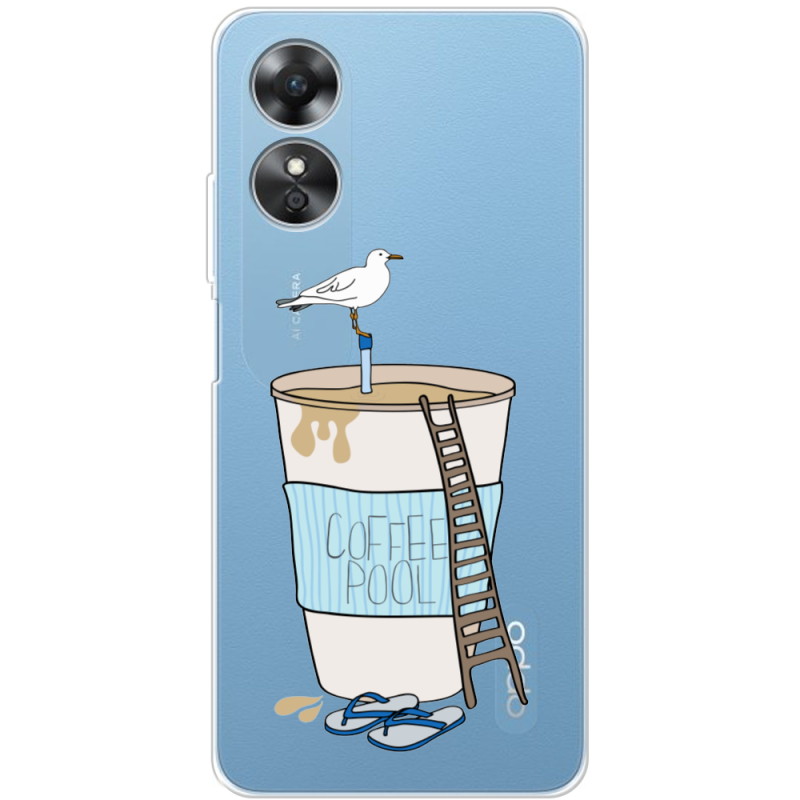 Прозрачный чехол BoxFace OPPO A17 Segull in Cofee Pool