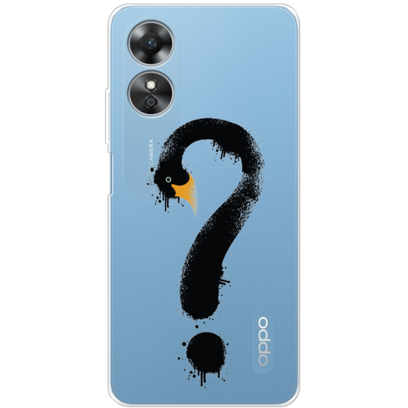 Прозрачный чехол BoxFace OPPO A17 Swan question