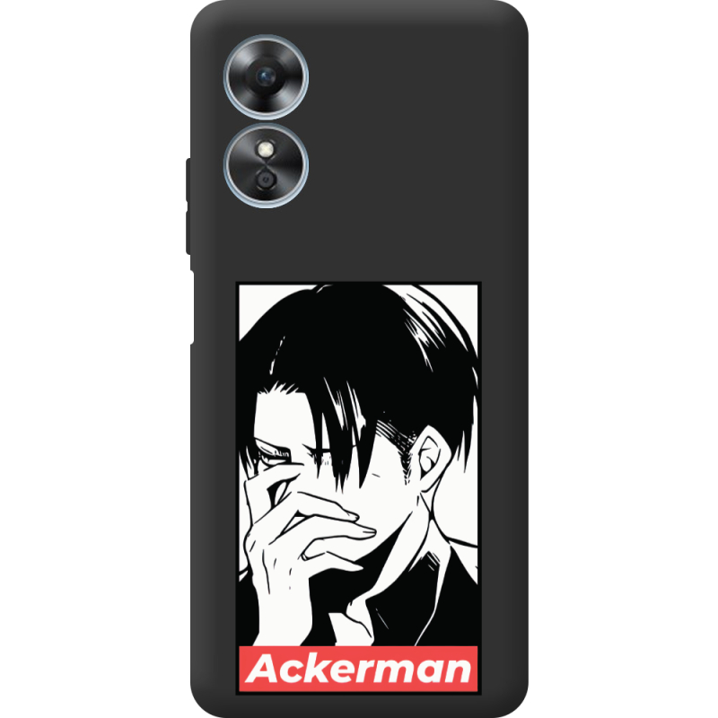 Черный чехол BoxFace OPPO A17 Attack On Titan - Ackerman