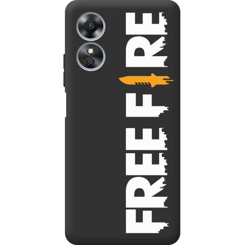 Черный чехол BoxFace OPPO A17 Free Fire White Logo