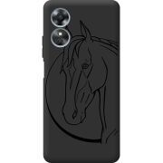 Черный чехол BoxFace OPPO A17 Horse