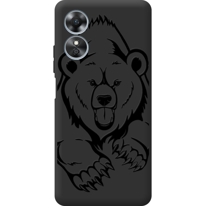 Черный чехол BoxFace OPPO A17 Grizzly Bear