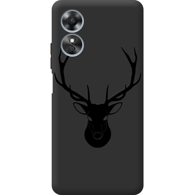 Черный чехол BoxFace OPPO A17 Deer