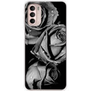 Чехол BoxFace Motorola G41 Black and White Roses