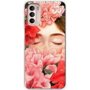 Чехол BoxFace Motorola G41 Girl in Flowers