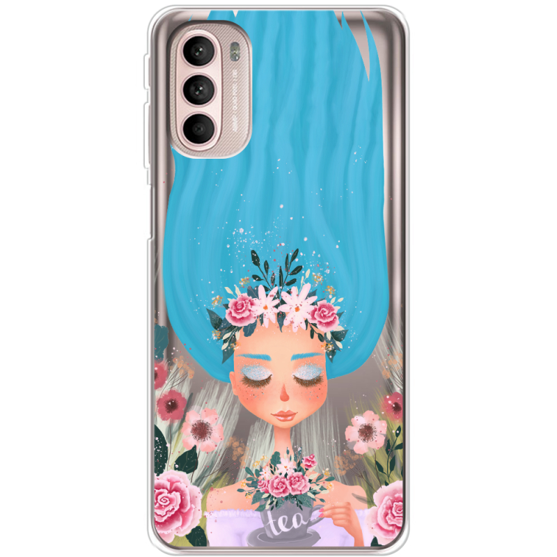 Прозрачный чехол BoxFace Motorola G41 Blue Hair