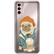 Прозрачный чехол BoxFace Motorola G41 Dog Coffeeman