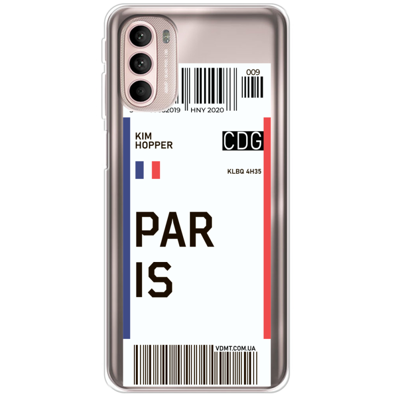 Прозрачный чехол BoxFace Motorola G41 Ticket Paris