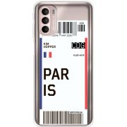 Прозрачный чехол BoxFace Motorola G41 Ticket Paris