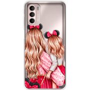 Прозрачный чехол BoxFace Motorola G41 Mouse Girls