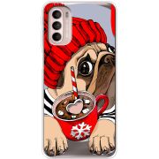 Прозрачный чехол BoxFace Motorola G41 Winter Puggy