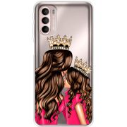 Прозрачный чехол BoxFace Motorola G41 Queen and Princess