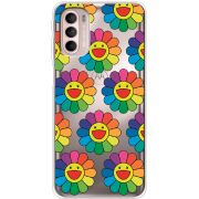 Прозрачный чехол BoxFace Motorola G41 Hippie Flowers