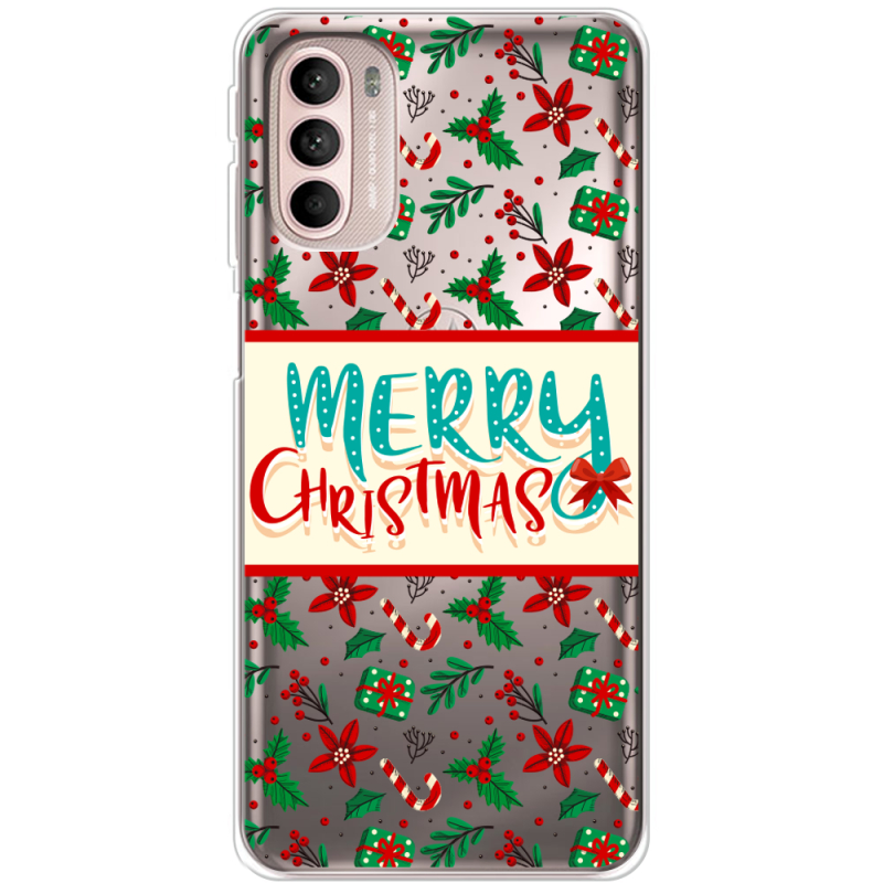 Прозрачный чехол BoxFace Motorola G41 Vintage Christmas Pattern